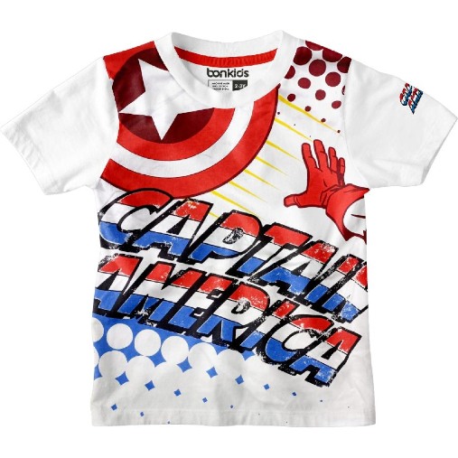 Captain America White Boys T-SHIRT