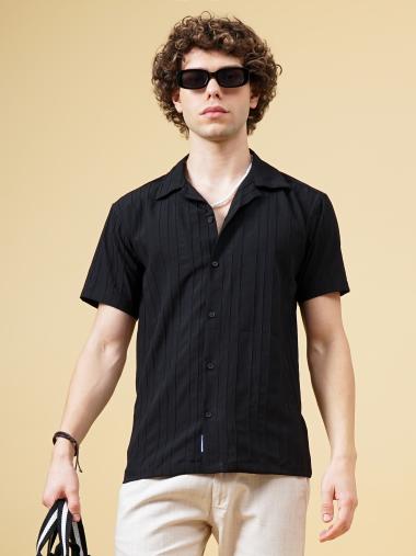 Strix Striped Black Shirt